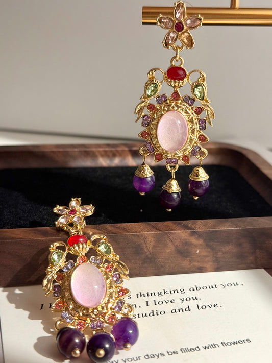 Purple vintage earing